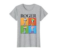 American Dad Roger Disguises Pop Art Cartoon T-Shirt, Women, Heather Grey, Medium