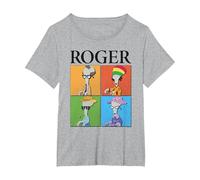 American Dad Roger Disguises Pop Art Cartoon T-Shirt, Women's Plus, Heather Grey, 1X