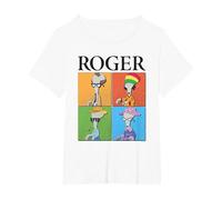 American Dad Roger Disguises Pop Art Cartoon T-Shirt, Women's Plus, White, 5X