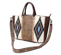 American Darling Hand Tooled Floral Carved Saddle Blanket Tote Bag Eco-Friendly Genuine Leather YKK Zipper