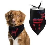 American Deer Hunter Patriotic US Flag Dog Bandanas Triangle Scarfs Printing Bib Scarf Adjustable Accessories for Small Dogs And Cats