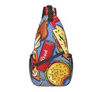 American Delicious Fat Food Pattern Cross Chest Bag Diagonally Sling Backpack Crossbody Shoulder Bag Travel Hiking Daypacks for Men Women