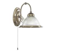 Searchlight Lighting 9341-1 American Diner Single Light Wall Fitting in Antique Brass Finish