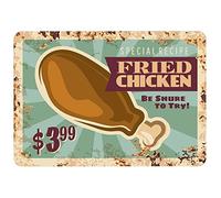 American Diner Metal Sign Fried Chicken Shop Retro Plaque Kitchen Vintage 1950 (Small A5 (200x150mm))