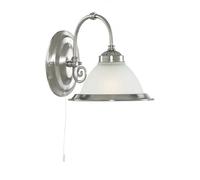 American Diner Satin Silver Switched Wall Lights, 1041-1