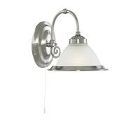 American Diner Switched Wall Light With Ribbed Opaque Glass