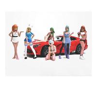 American Diorama Cosplay Girls 6 Piece Figure Set for 1/18 Scale Models