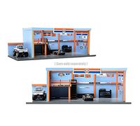 American Diorama Garage Diorama Gulf Oil Diorama with Decals for 1/64 Scale Models 76531