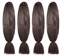 American Dream Brilliant Jumbo Kanekelon Braid for Hair Weaves, Dreads and Avant Garde Creative Styling, Mousey Brown, Pack of 4