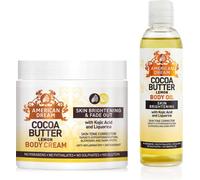 American Dream Cocoa Butter Lemon Body Oil & Cocoa Butter Lemon Body Cream Set for Skin Brightening. Full Size Products