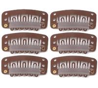 American Dream Gate Clips for Hair Extensions, Small/Dark Brown - Pack of 6