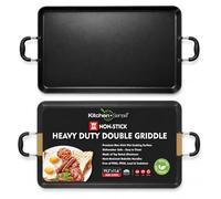 American Dream Home 19.2" x 11.6" Heavy Duty Double Griddle - Large Double Burner Flat Griddle Pan, Even Heat Cooking Surface for Pancakes, Roti, Eggs & Grill Cooking