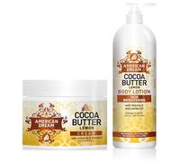 American Dream Lemon Cocoa Butter Radiance Boost Lotion 750ml & Lemon Cocoa Butter Brightening Cream 500ml Set