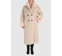 AMERICAN DREAMS Fiona Long Beige Wool Coat Size: L, Colour: Beige Fabr