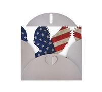 American Eagle and Flag Gray prints Greeting Cards 6x4-inch with Envelope | Perfect for writing greetings and thank-you notes