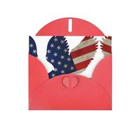 American Eagle and Flag Red prints Greeting Cards 6x4-inch with Envelope | Perfect for writing greetings and thank-you notes