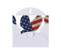 American Eagle and Flag White prints Greeting Cards 6x4-inch with Envelope | Perfect for writing greetings and thank-you notes
