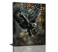 American Eagle Canvas Print - Bald Eagle Wall Art - Framed Artwork for Bathroom, Bedroom, Living Room - 12"x16"