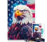 American Eagle Flag Adults 1000 Piece Jigsaw Puzzle Recall Fun Play Premium Laser Cut Quality Quiet Time Mind Exercise at Home (50x75cm)