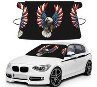 American Eagle Flag Car Windshield Cover for Ice and Snow, Printed Windshield Snow Cover Universal Fit for Cars, SUVs & Sedans