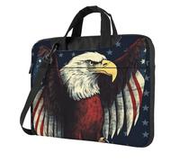 American Eagle Flag Laptop Shoulder Bag For Men Women Briefcase Messenger Bag W/Strap Handle Waterproof Laptop Sleeve Bag 14 Inch