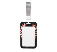 American Eagle Flag Print Id Card Holder,Badge Holder with Lanyard,Work Pass Protector for Office Staff School Nurse