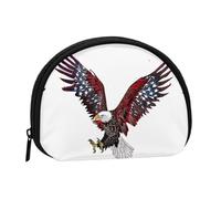 American Eagle Flag Printed Coin Purse Pouch-Shell Pouch Wallet,Mini Storage Bag,Cosmetic Bagholder for Woman Girls