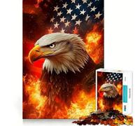 American Eagle in Flames 1000 Piece Jigsaws for Adults Brain Training Fun Clean Cut Sturdy Components Calming Mental Break Activity (38x26cm)