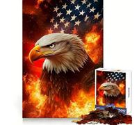 American Eagle in Flames Jigsaw 1000 Pieces for Teenagers Analytical Skill Serene Escape Tight Join Holiday Present (50x75cm)