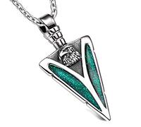 American Eagle Necklace - Arrowhead Jewelry for Men or Women - Wild and Courage Totem Amulet Pendant, Enamel, No Gemstone