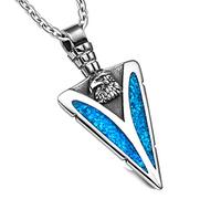 American Eagle Necklace - Arrowhead Jewelry for Men or Women - Wild and Courage Totem Amulet Pendant, Enamel, simulated turquoise
