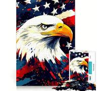 American Eagle Patriotic Art 1000 Pieces Puzzles for Adults Mind Exercise Play Precision Cut Smooth Edges Relaxing Indoor Group Activity (38x52cm)