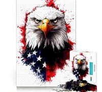 American Eagle Patriotic Art Adults 1000 Piece Jigsaw Puzzle Focus Memory Game Zero Gap Compact Fun for Family Game Time (50x75cm)