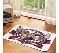 American Eagle Pet Food Mat 23.62x15.71in Absorbent Non-Slip PU Leather Feeding Mat for Dogs Cats Rubber Bottom Fast Drying Rollable Pet Bowl Placemat