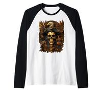 American Eagle Pirate Skull Art Raglan Baseball Tee