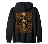 American Eagle Pirate Skull Art Zip Hoodie
