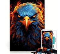 American Eagle Pride Fire 1000 Piece Adult Puzzles Mental Focus Game High Accuracy Cutting Craft Bonding Activity for Loved Ones (50x75cm)