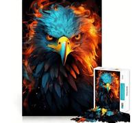 American Eagle Pride Fire 1000 Pieces Puzzles for Adults Mind Exercise Play Precision Cut Smooth Edges Relaxing Indoor Group Activity (38x26cm)