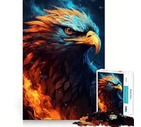 American Eagle Pride Fire 1000 Pieces Puzzles for Adults Mind Exercise Play Precision Cut Smooth Edges Relaxing Indoor Group Activity (38x52cm)