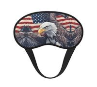 American Eagle Print Blindfold Sleep Mask, 100% Block Light Eye Sleep Shade Cover Eye Masks with Adjustable Strap