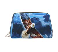 American Eagle Printed Hand-held Zipper Cosmetic Bag Large Travel Toiletry Bag Suitable for Home and Travel