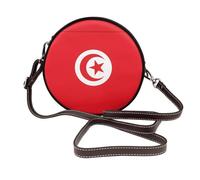 American Eagle Shoulder Bag - Leather Crossbody Bags with Adjustable Strap, Perfect for Work, Travel and Shopping, Tunisian Flag, One Size