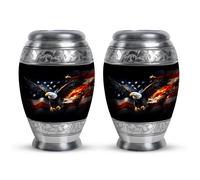 American Eagle Small Urns for Human Ashes Keepsake, Funeral Urn for Ashes, Urn for Ashes for Women, Large Cremation Urns for Human Ashes Adult Man(Size - 3inch, 2 Pcs)