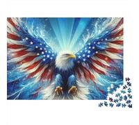 American Eagle Symbol 1000pc American Eagle Art Heavy-duty Cardboard Puzzle for Adults Brain Teaser Lovers Team Building Holiday Pastime Collectible Item Missing Piece Guarantee 70x50cm/1000pcs