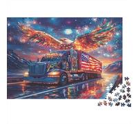 American Eagle Truck_1 Jigsaws 1000 Pieces for Adults with Unique Shapes Centenary Jigsaws As A Perfect Office Break Puzzle for Workplace Leisure 52x38cm/1000pcs