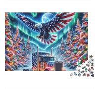 American Eagle Truck 1000pc Christmas Truck Eagle Heavy-duty Cardboard Jigsaw Puzzle for Brain Teaser Lovers Team Building Leisure Entertainment Social Icebreaker holiday pastime 38x26cm/1000pcs