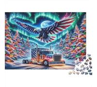American Eagle Truck 1000pc Jigsaw of Eco-friendly Board Colourful Jigsaws As A Fun And Challenging Family Game for Collectible Art 52x38cm/1000pcs