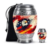 American Eagle Urn, Human Urns for Ashes, Cremation Urns for Men, Urns for Human Ashes Adult Man, Small Urn for Ashes for Women, Burial Urns for Adult Human Ashes(Size - 10inch 1Pcs, 3inch 1Pcs)