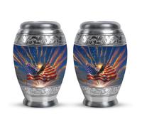 American Eagle Urn, Small Urn for Ashes Keepsake, Burial Urns for Humans, Mini Urns for Human Ashes, Urn for Ashes for Women, Cremation Urns for Human Ashes(Size - 3inch, 2 Pcs)
