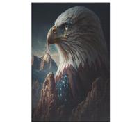 American Eagle Usa Art 1000 Piece Wooden Jigsaw Puzzle- Brain Teaser Game for Adults & Children Educational Activities Jigsaws Puzzles （78×53cm）